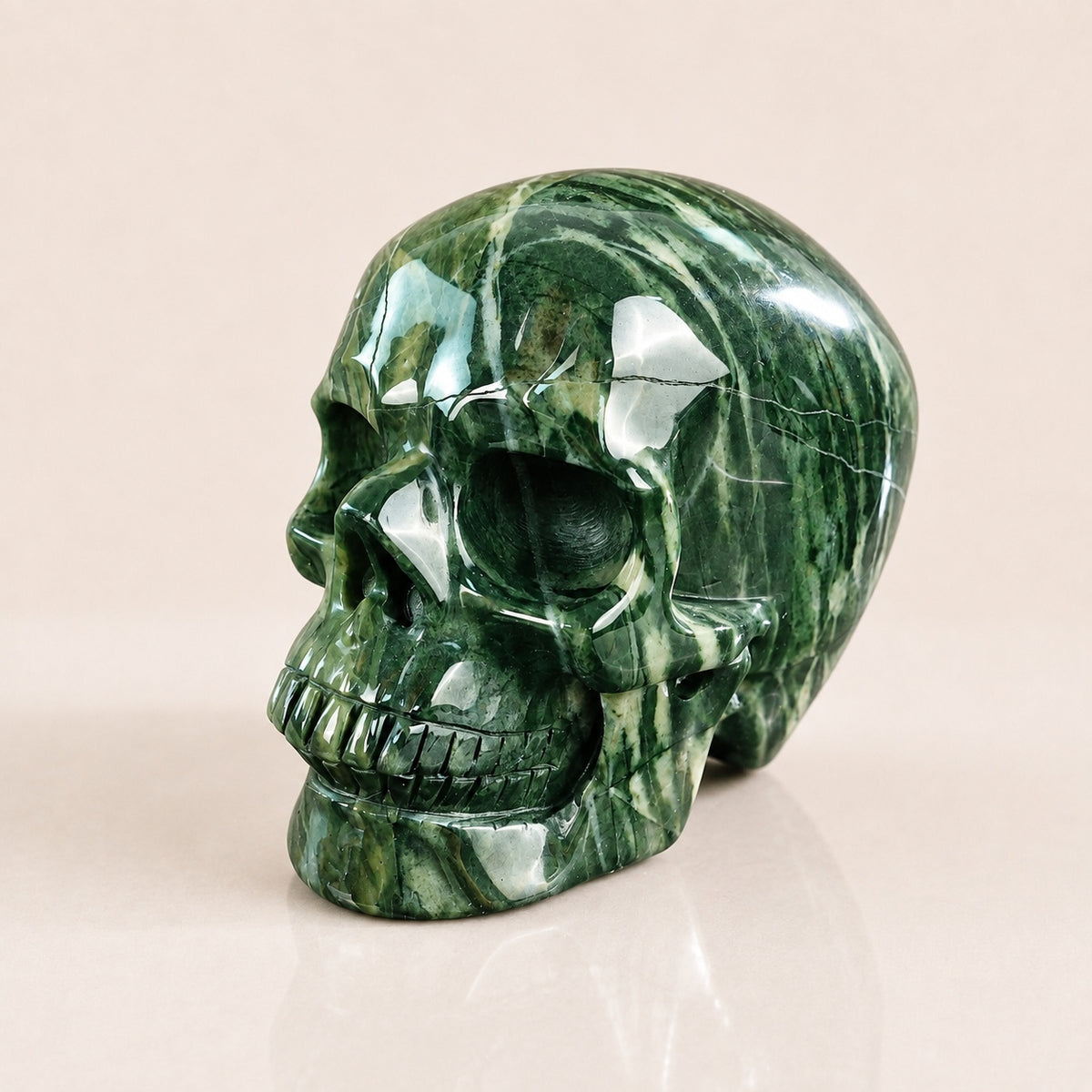 4.5-inch Nine Dragon Jade Skull