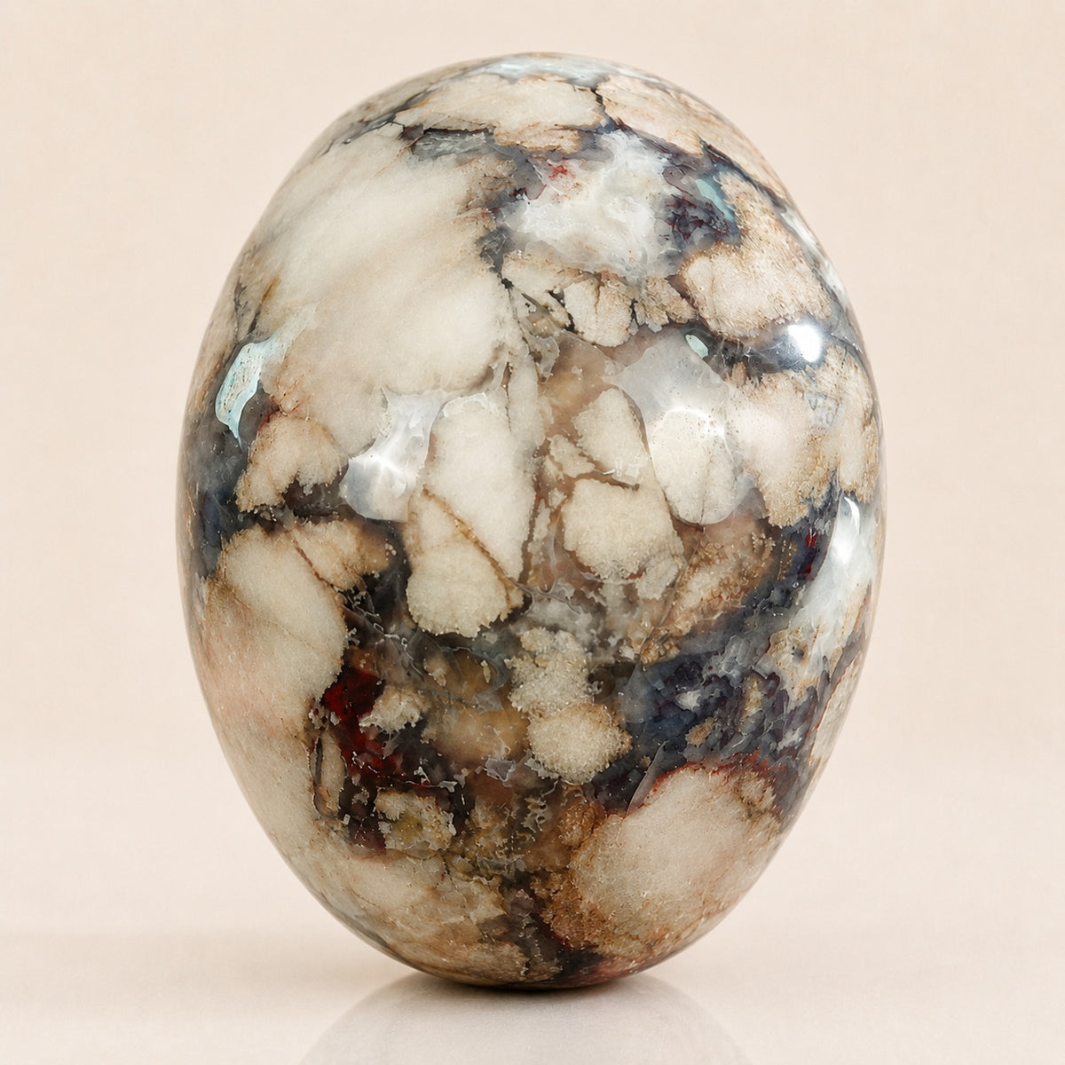 4.5-inch Blue Flower Agate Skull