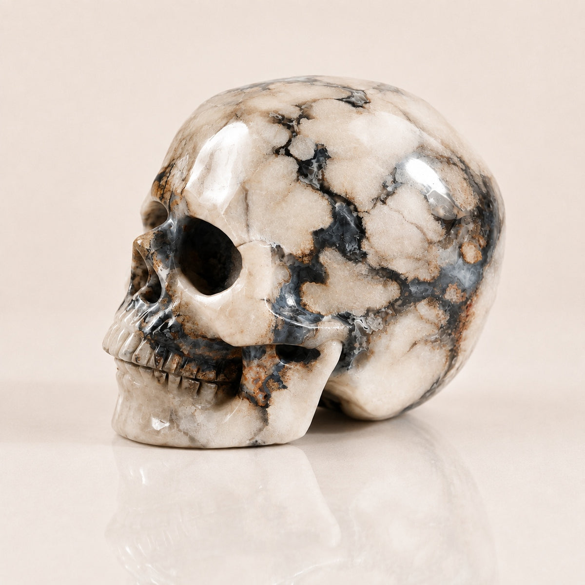4.5-inch Blue Flower Agate Skull