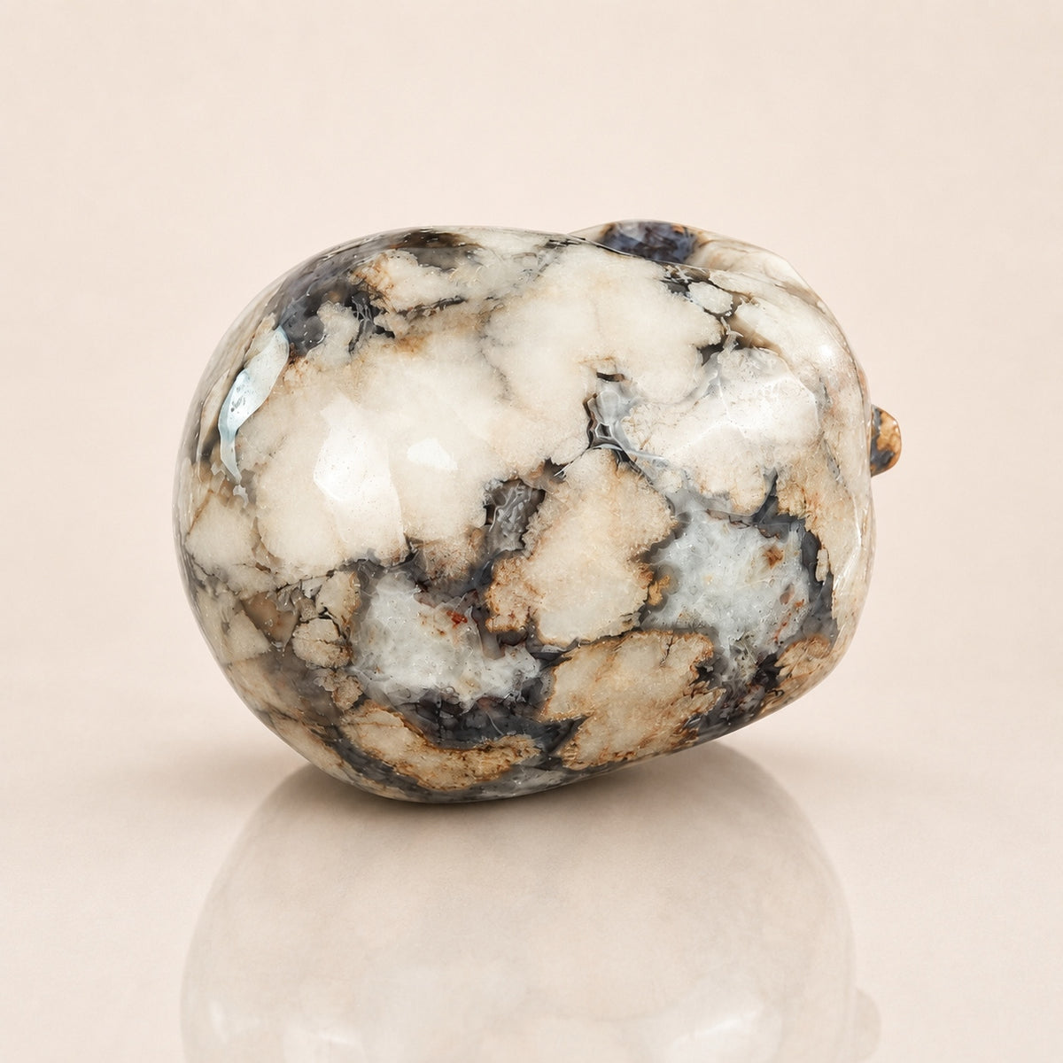 4.5-inch Blue Flower Agate Skull