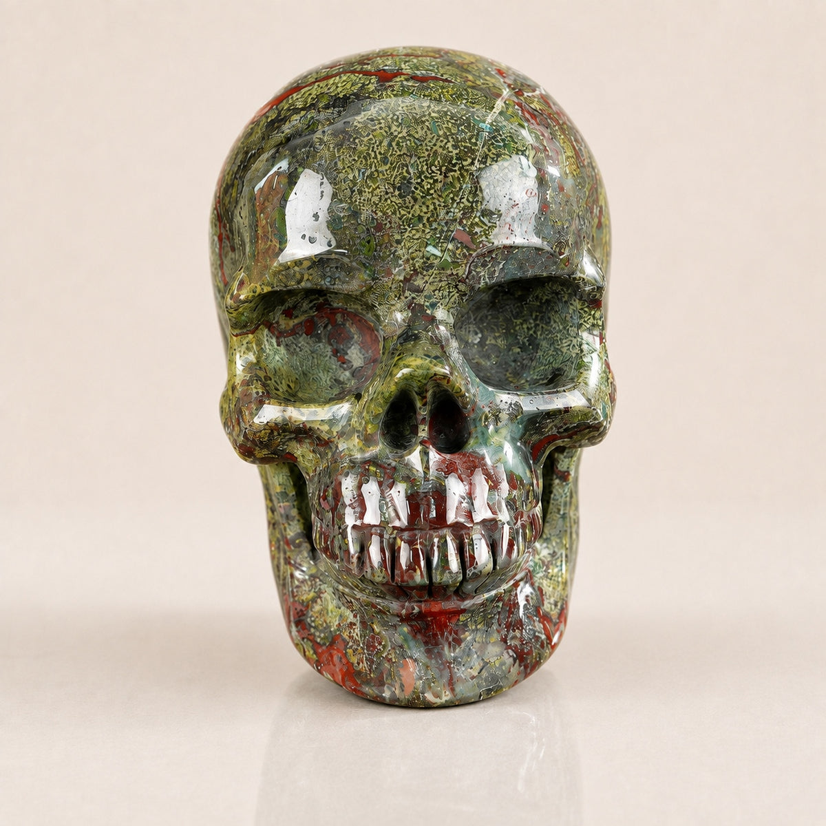 4.5-inch Dragon Blood Jasper Skull