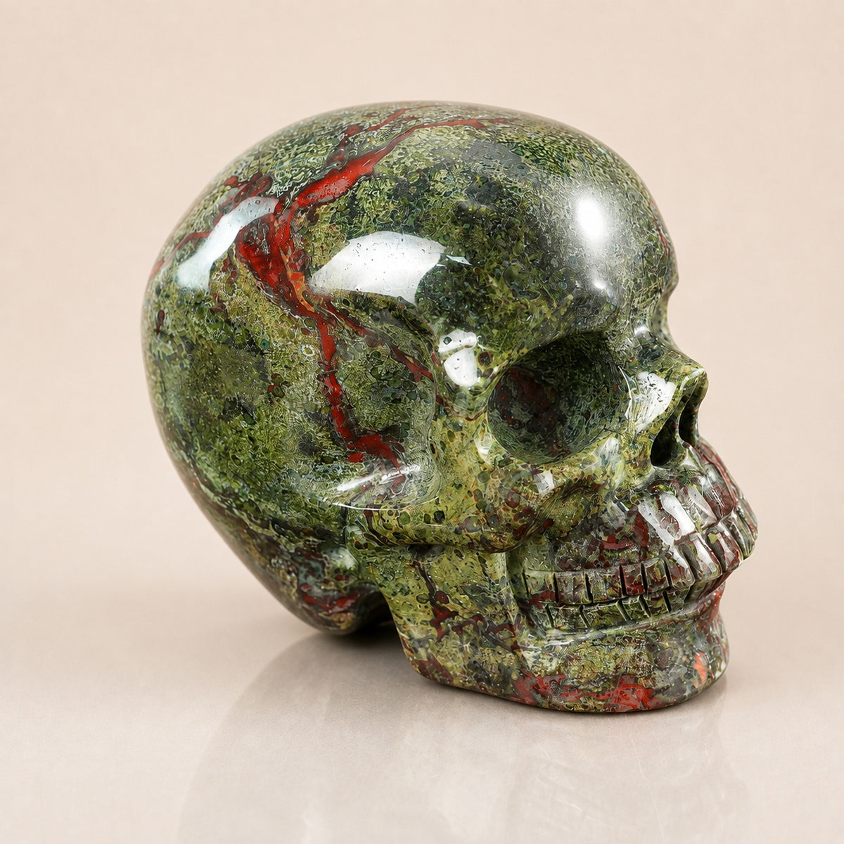 4.5-inch Dragon Blood Jasper Skull