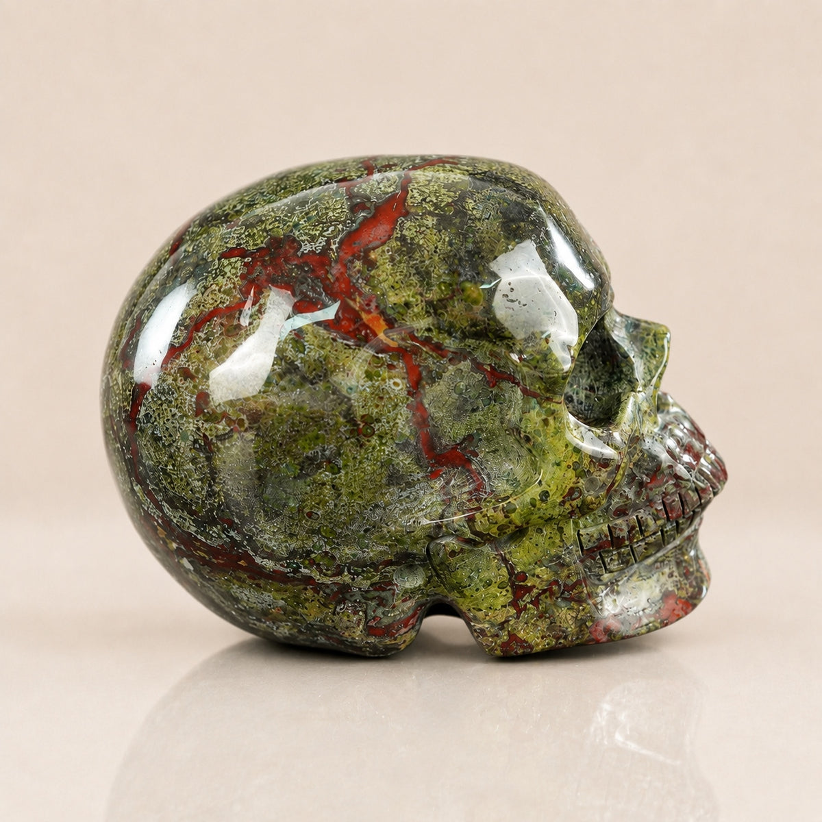 4.5-inch Dragon Blood Jasper Skull