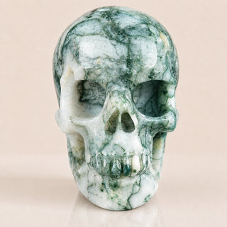 4.5-inch Moss Agate Skull