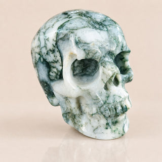 4.5-inch Moss Agate Skull