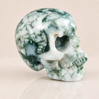 4.5-inch Moss Agate Skull