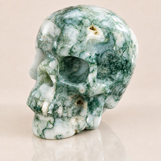 4.5-inch Moss Agate Skull