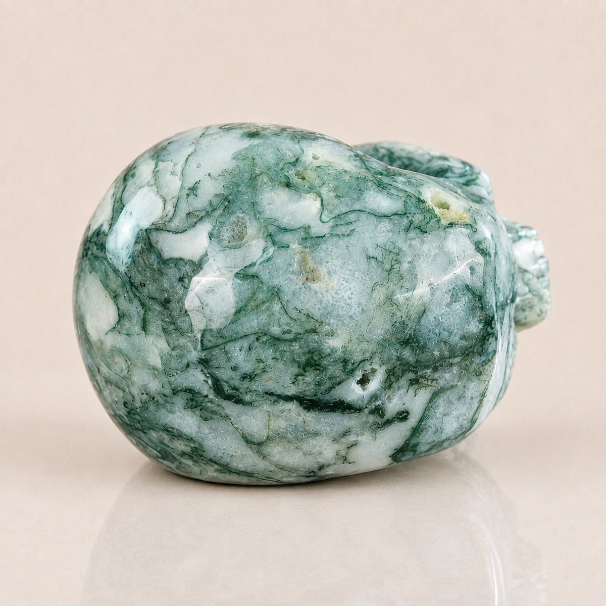 4.5-inch Moss Agate Skull