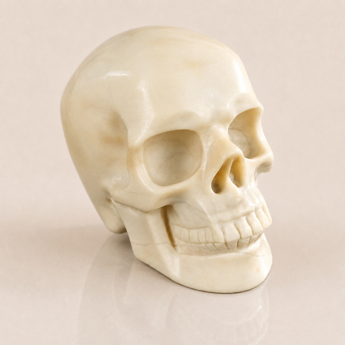 4.5-inch Ivory Jade Skull