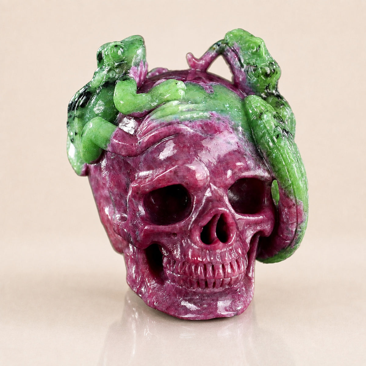 Schlange & Totenkopf mit Rubinen & Smaragden