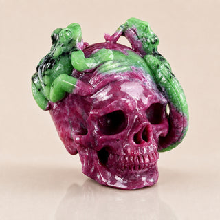 Schlange & Totenkopf mit Rubinen & Smaragden