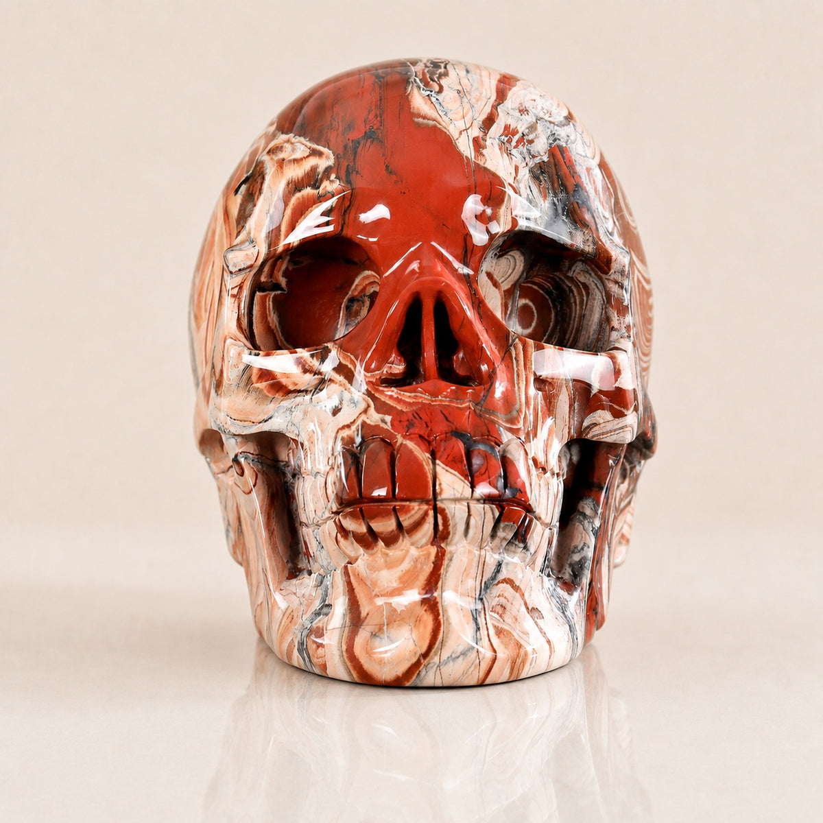 Roter Jaspis riesiger Totenkopf