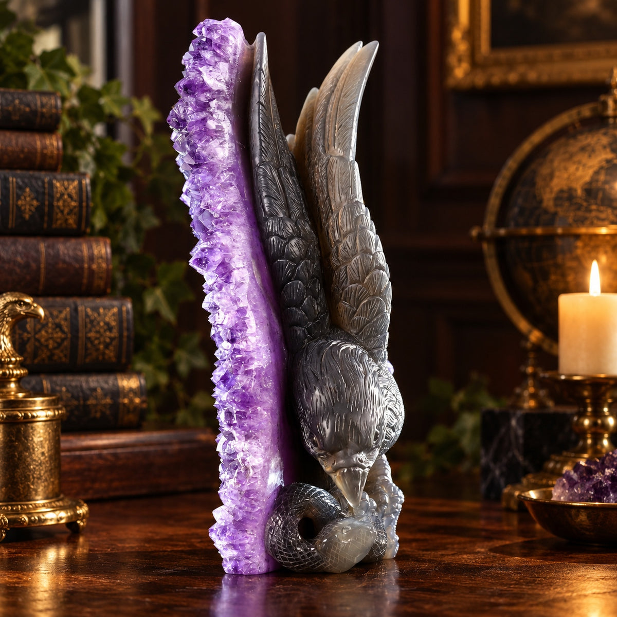 Amethyst Eagle & Serpent Geode