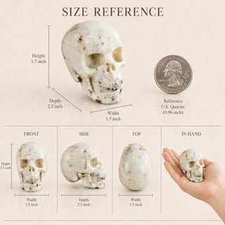 2.2-inch White Opal Skull