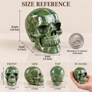 4.5-inch Nine Dragon Jade Skull
