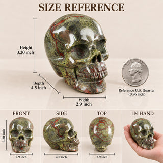 4.5-inch Dragon Blood Jasper Skull