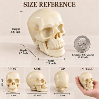 4.5-inch Ivory Jade Skull