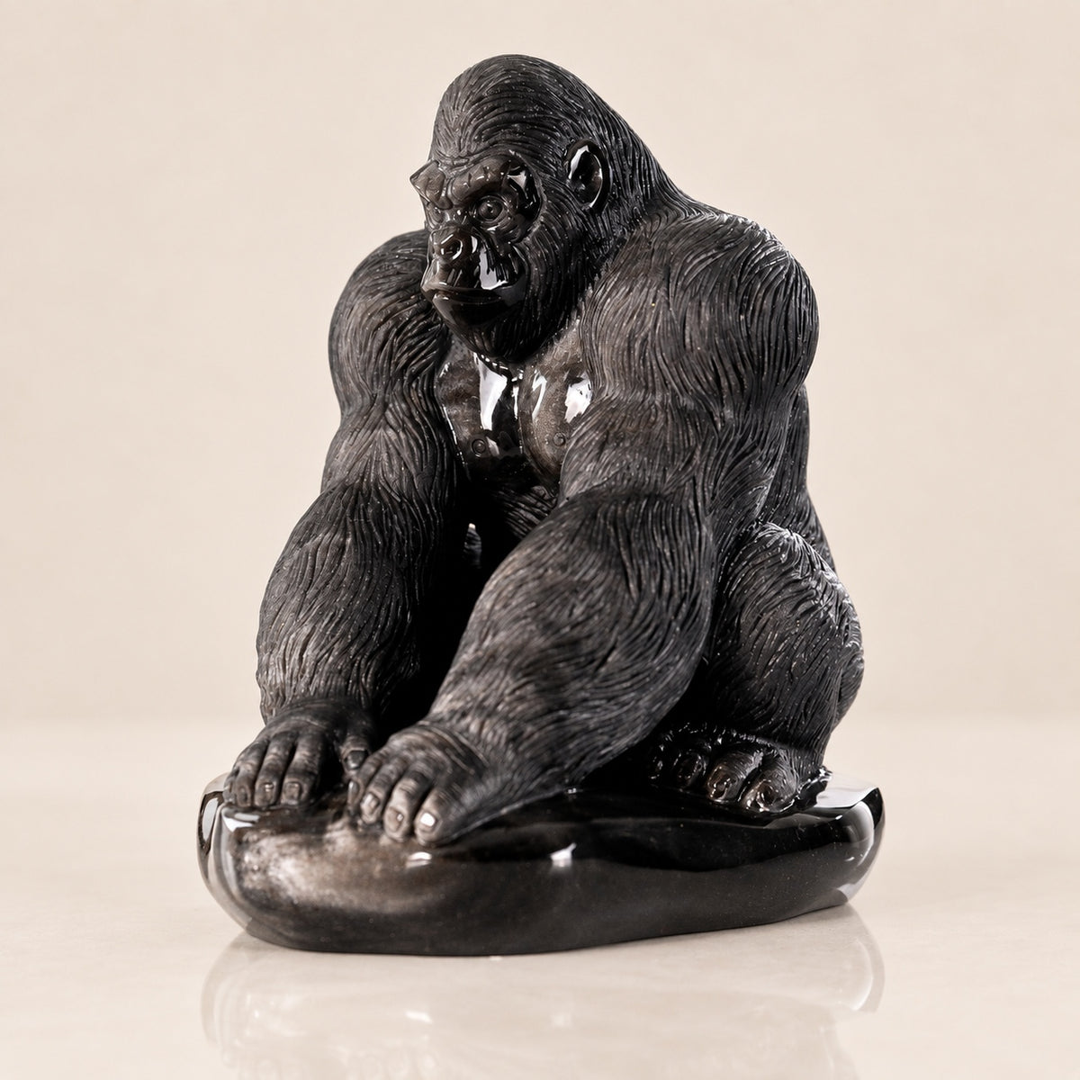 Silver Obsidian Gorilla