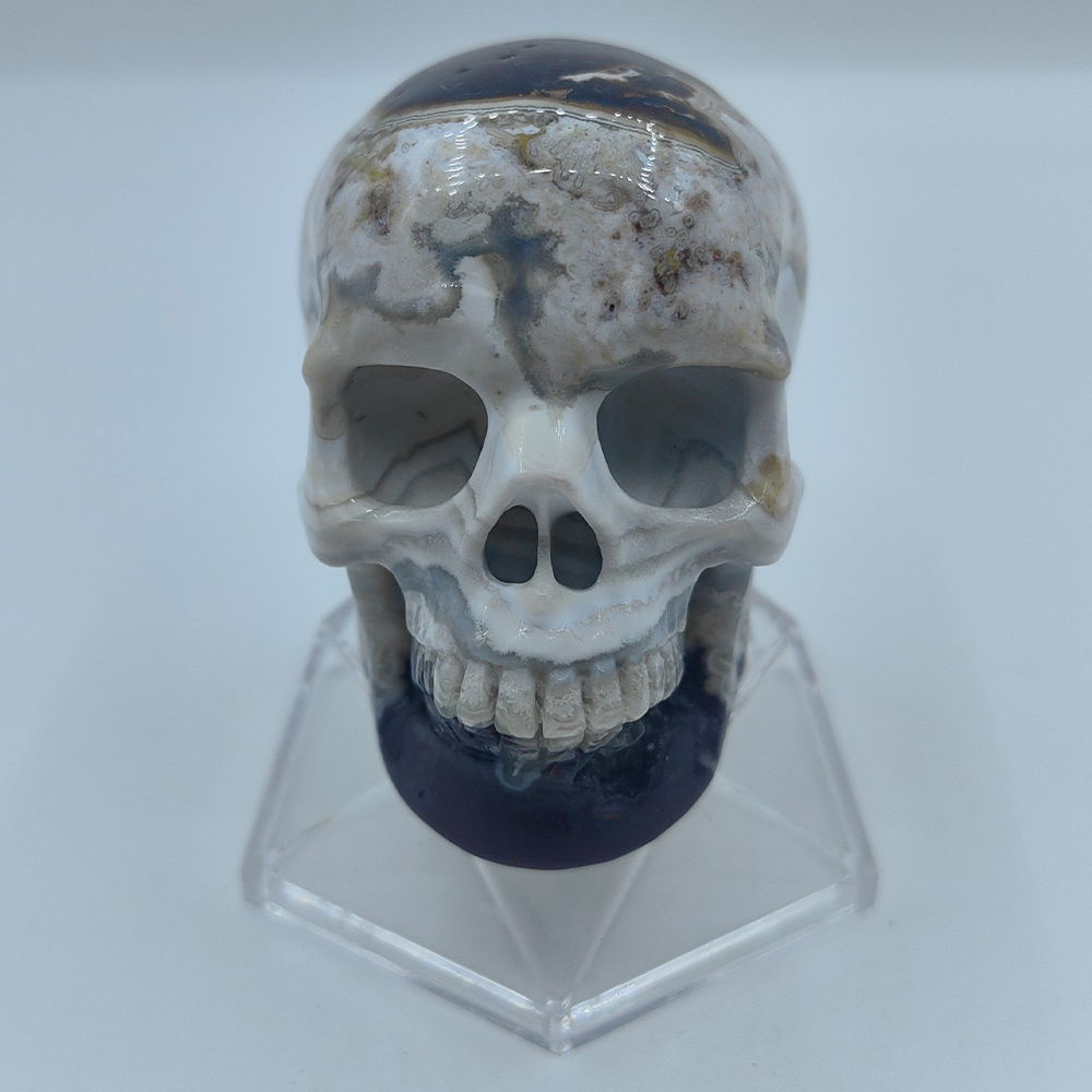 3 Inch Red Crazy Lace Agate Crystal Skull — view 3