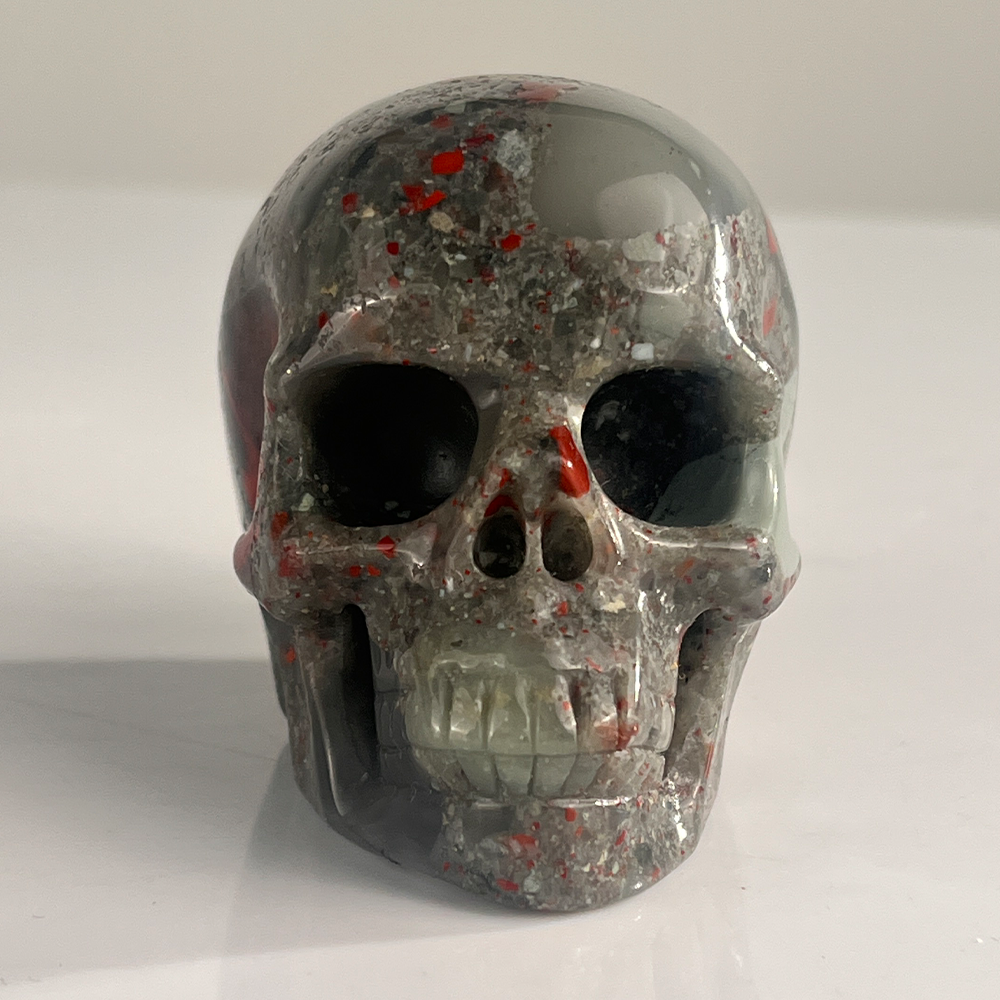 3 Inch African Bloodstone Crystal Skull — view 3