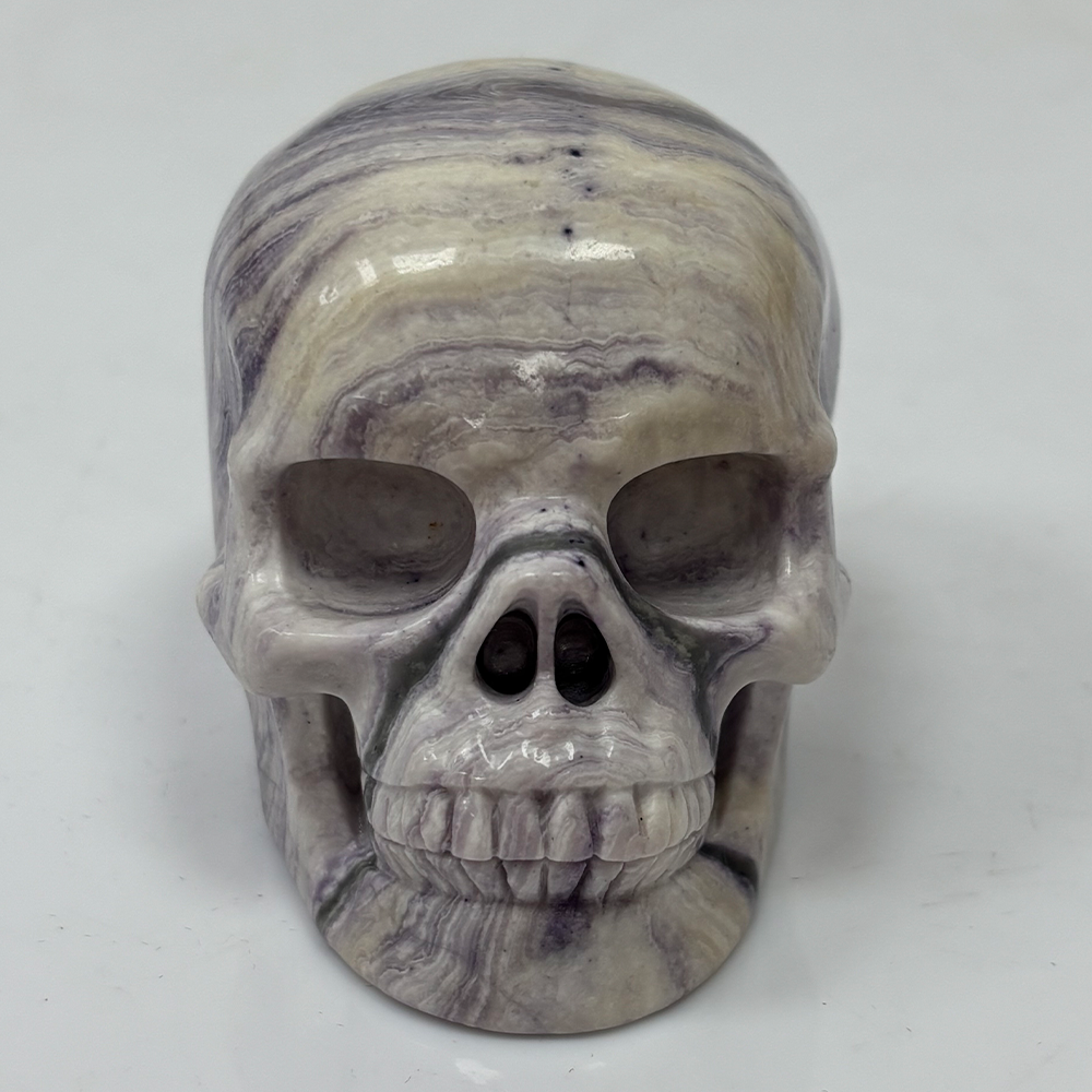 3 inch Purple Peacock Stone Crystal Skull - Gemstone — view 7