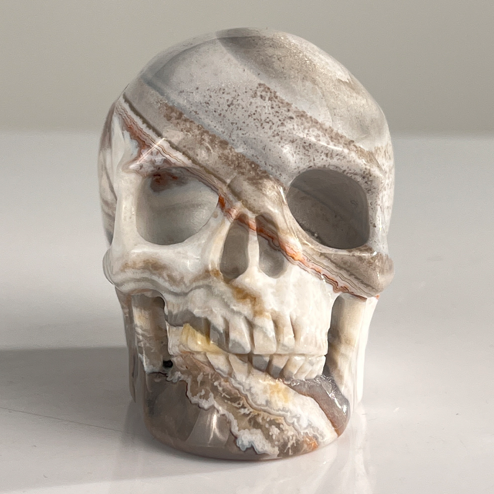 3 Inch Crazy Lace Agate Crystal Skull — view 7