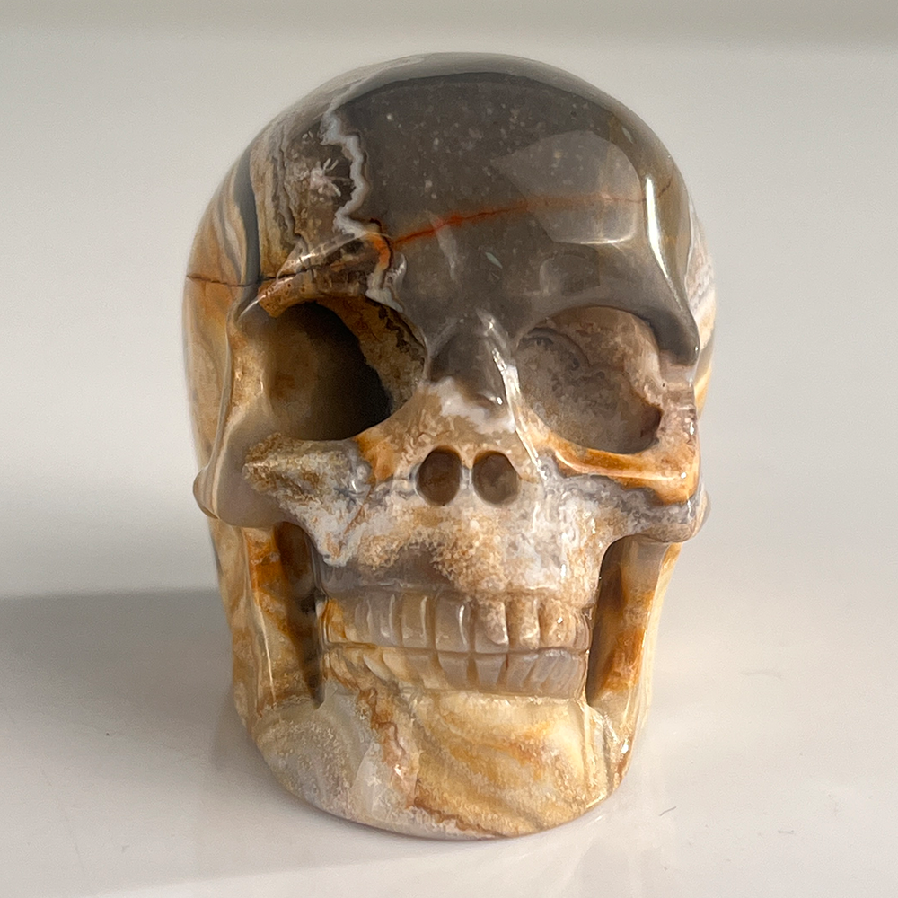 2 Inch Red Crazy Lace Agate Crystal Skull – Skull — view 7
