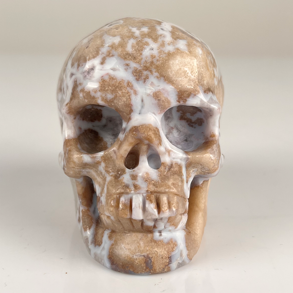 3 Inch Blue Flower Agate Crystal Skull — view 7