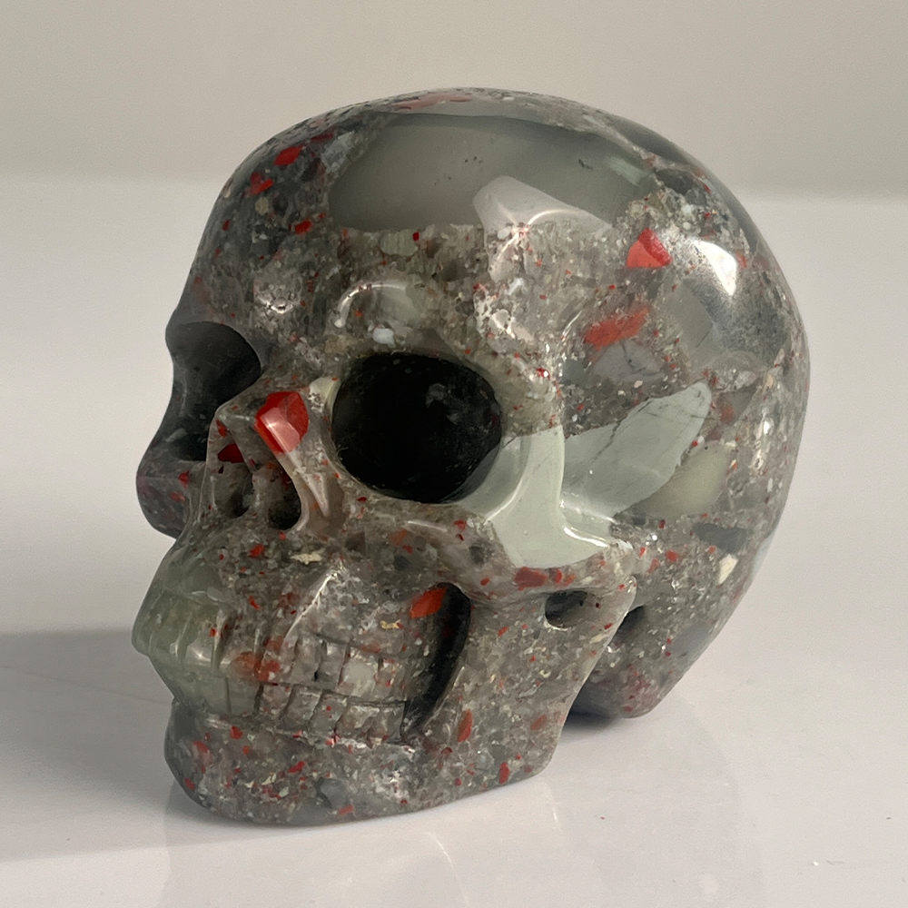 3 Inch African Bloodstone Crystal Skull — view 5