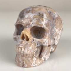 3 Inch Blue Flower Agate Crystal Skull — view 6