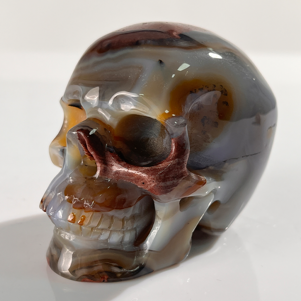 3 Inch Volcanic Agate Crystal Skull — view 6