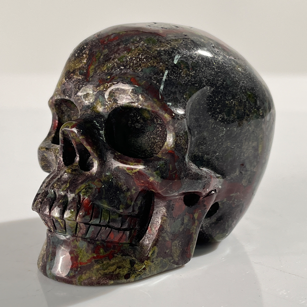 3 Inch Dragon Bloodstone Crystal Skull — view 6