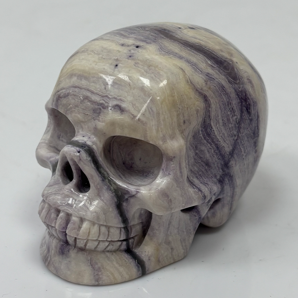 3 inch Purple Peacock Stone Crystal Skull - Gemstone — view 2