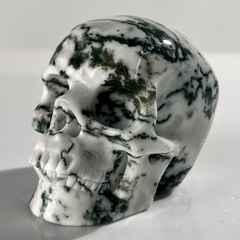 3 Inch Moss Agate Crystal Skull — view 6