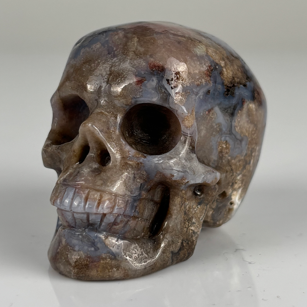2 Inch Blue Flower Agate Crystal Skull – Skull — view 6