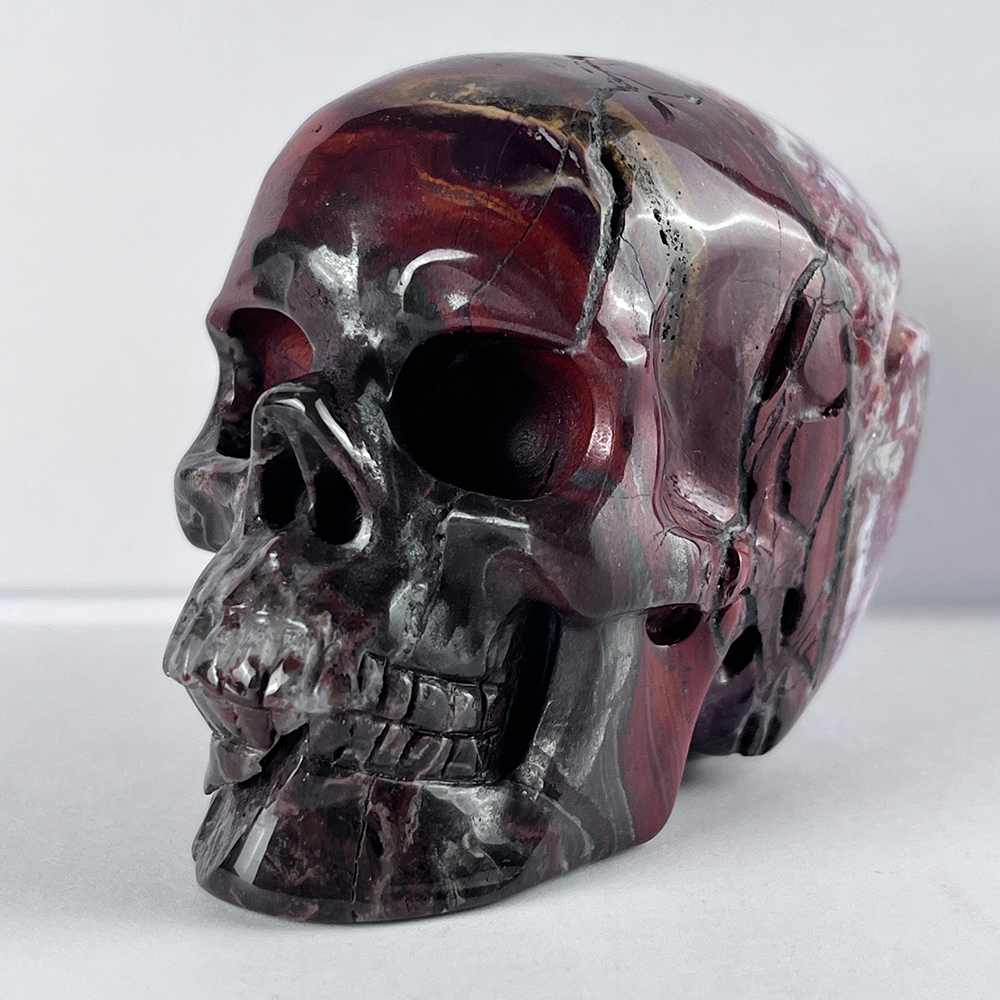 3 Inch Red Crazy Lace Agate Crystal Skull — view 6