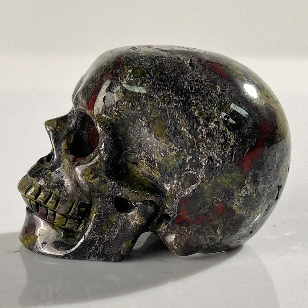 2 Inch Dragon Bloodstone Crystal Skull – Skull — view 5