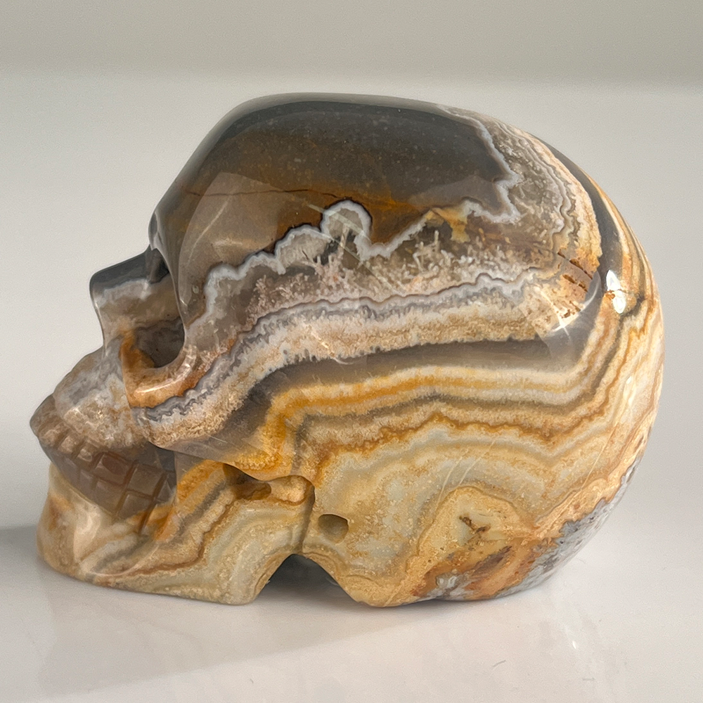 2 Inch Red Crazy Lace Agate Crystal Skull – Skull — view 5