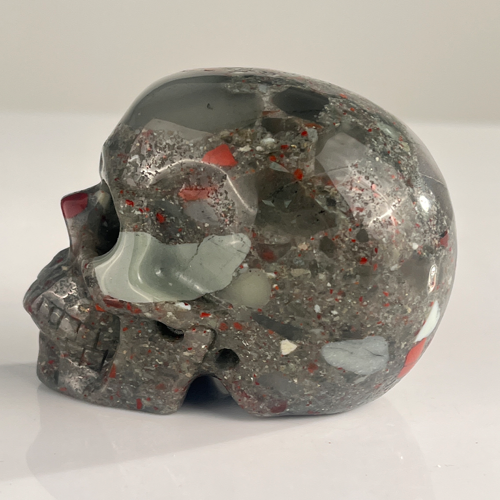 3 Inch African Bloodstone Crystal Skull — view 4