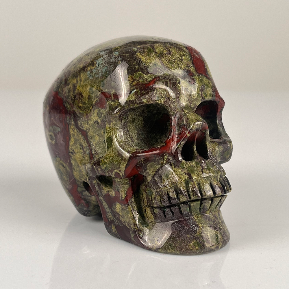 3 Inch Dragon Bloodstone Crystal Skull — view 2