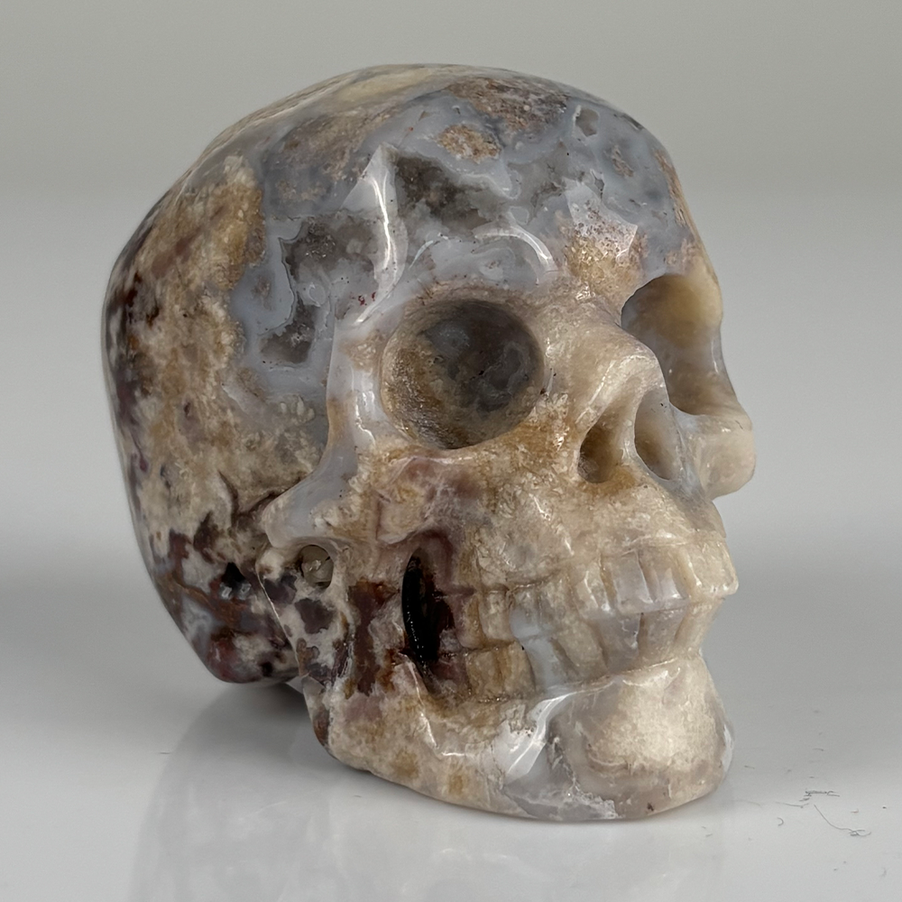 2 Inch Blue Flower Agate Crystal Skull – Skull — view 2