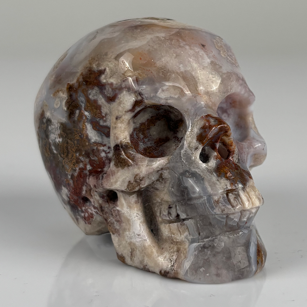 2 Inch Blue Flower Agate Crystal Skull – Skull — view 2