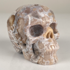 3 Inch Blue Flower Agate Crystal Skull — view 2