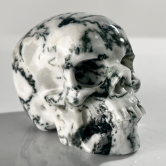 3 Inch Moss Agate Crystal Skull — view 2