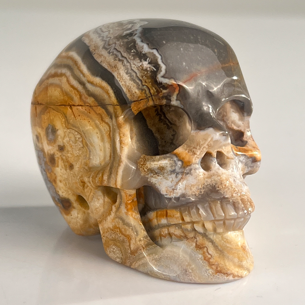 2 Inch Red Crazy Lace Agate Crystal Skull – Skull — view 2