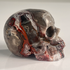 2 Inch Red Crazy Lace Agate Crystal Skull – Skull — view 3