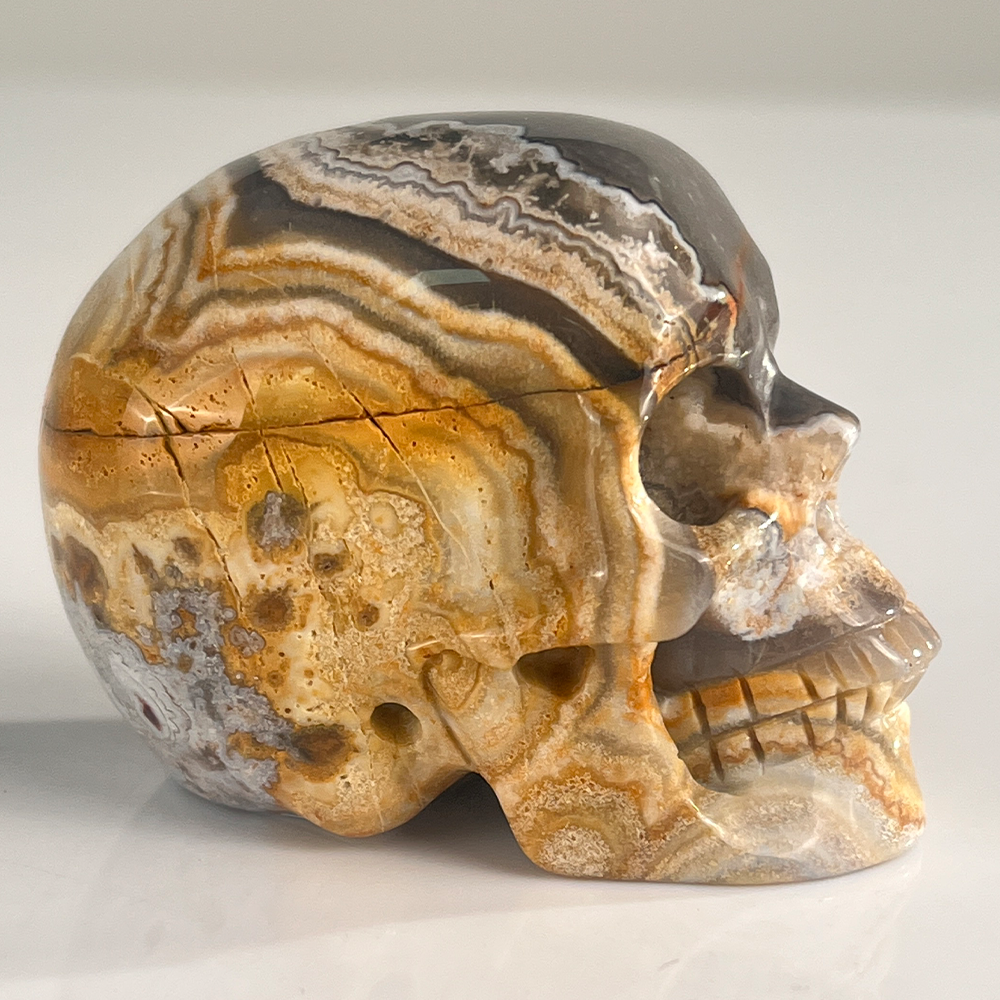 2 Inch Red Crazy Lace Agate Crystal Skull – Skull — view 3