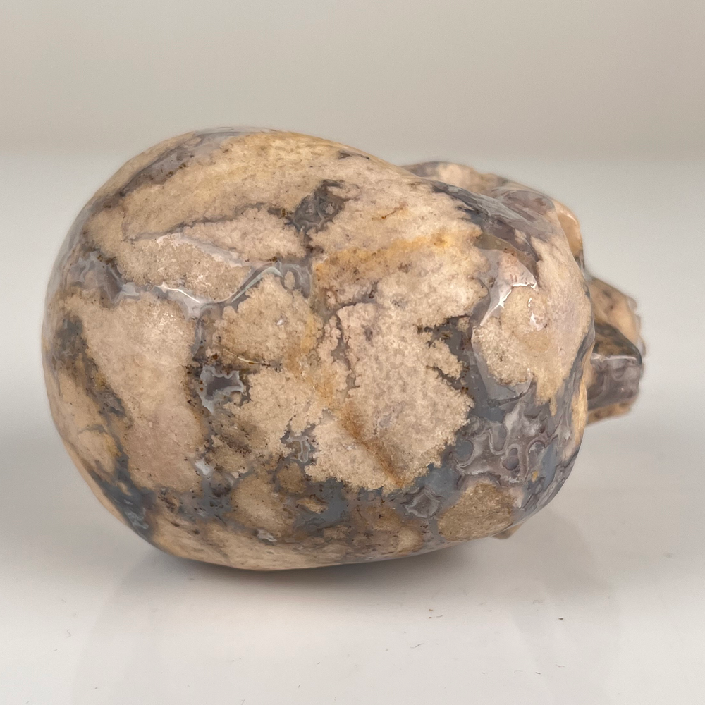 3 Inch Blue Flower Agate Crystal Skull — view 8