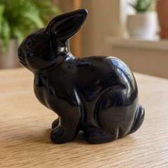 Black Obsidian Rabbit Carving – Crystal Animal — view 4