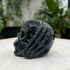 Hear No Evil Black Obsidian Skull — view 3